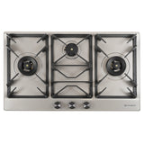 Faber 90 cm Built-in Gas Hob with 3 Brass Burners, Auto Ignition & Flame Failure Device - HOB INSPIRIA 903 BR AI FFD SS LPG