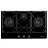 Faber 90 cm Built-in Gas Hob with 3 Brass Burners, Auto Ignition & Flame Failure Device - HOB INSPIRIA 903 BR AI FFD GL LPG