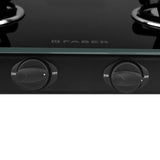 Faber 2 Burner Gas Cooktop with Brass Burners, Manual Ignition & MS Powder-Coated Finish – HOB COOKTOP JUMBO 2BB BK