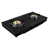 Faber 2 Burner Gas Cooktop with Brass Burners, Manual Ignition & MS Powder-Coated Finish – HOB COOKTOP JUMBO 2BB BK