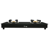 Faber 2 Burner Gas Cooktop with Brass Burners, Manual Ignition & MS Powder-Coated Finish – HOB COOKTOP JUMBO 2BB BK
