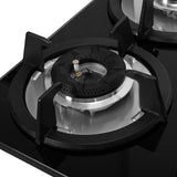 Faber 90 cm 4 Burner Built-in Gas Hob with Brass Burners, Auto Ignition & Toughened Black Glass – HOB SUPERIA HT904 BR AI N