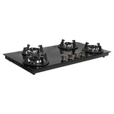 Faber 90 cm 4 Burner Built-in Gas Hob with Brass Burners, Auto Ignition & Toughened Black Glass – HOB SUPERIA HT904 BR AI N