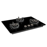 Faber 75 cm 3 Burner Built-in Gas Hob with Brass Burners, Auto Ignition & Flame Failure Device – HOB EXPERIA HT 753 ALU AI FFD