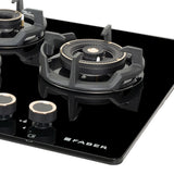 Faber 75 cm 4 Burner Built-in Gas Hob with Brass Burners, Auto Ignition, Flame Failure Device & 8 mm Matt Finish Glass – HOB EXPERIA HT 754 ALU AI FFD