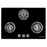 Faber 75 cm 3 Burner Built-in Gas Hob with Brass Burners, Auto Ignition & Flame Failure Device – HOB EXPERIA HT 753 ALU AI FFD
