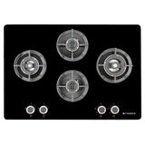 Faber 75 cm 4 Burner Built-in Gas Hob with Brass Burners, Auto Ignition, Flame Failure Device & 8 mm Matt Finish Glass – HOB EXPERIA HT 754 ALU AI FFD