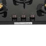 Faber 70 cm 3 Burner Built-in Gas Hob with Brass Burners, Auto Ignition & Toughened Glass – Hob PRIME HT703 CRS BR CI AI