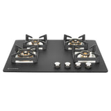 Faber 70 cm 4 Burner Built-in Gas Hob with Full Brass Burners, Auto Ignition & Flame Failure Device – HOB BELLA HT704 BR AI FFD