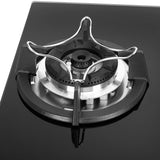 Faber Superia 4 Burner Built-In Gas Hob with Brass Burners, 6mm Toughened Black Glass, Automatic Battery Ignition, Triple Ring Dual Flame Burner – SUPERIA HT764 BR AI IN