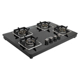 Faber 4 Burner Gas Cooktop with Brass Burners, Auto Ignition & Tempered Glass Top – HOB COOKTOP NiOS AUTO 4BB BK
