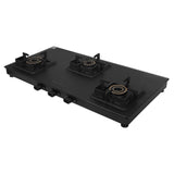 Faber 77 cm 3 Burner Gas Cooktop with Jumbo, Medium & Small Burners, Manual Ignition & Matt Finish – COOKTOP BLOSSOM 3BB BK CI