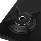 Faber Nebula 3 Burner Gas Cooktop with Black Matt Toughened Glass, Brass Burners, Jumbo Burner & Manual Ignition – NEBULA 3BB BK
