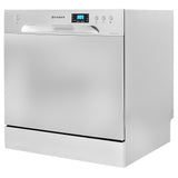 Faber 8 Place Settings Countertop Dishwasher with 6 Washing Programs, Half Load, Power Memory, LED Display, Natural Drying & 1–24 Hours Delay, Inox – FFSD 6PR 8S Ace Inox