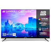 SANSUI 80 cm (32)| HD Ready Smart Coolita TV | Dolby Audio| Surround Sound | A+ Panel | 16.7 Million Colors | Wi-Fi Enabled| 60Hz Refresh Rate LED TV (JSWP32CSHD)