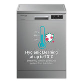 Voltas Beko 14 Place Setting Dishwasher, AquaFlex, AquaIntense (DF14S2,Silver), Free 1 Year Extended warranty