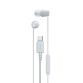 Sony IER-EX15C Wired in Ear Type C Headphones, in-Line Remote for Volume & Mue Function with Mic, Tangle Free Serration Wire, Compatible with USB-C Devices, High Sound Quality (White)