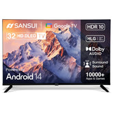 SANSUI 2025 New Launch 80 cm (32) | HD Smart Google 5.0 (Android 14)| A+ Grade Panel | Dynamic Color Enhancer| Dolby Audio| Filmmaker Mode | HDR10| 60Hz Refresh Rate LED TV (JSW32HG5)
