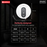 Havells Orazio+ 10L 5-Star Storage Water Heater (White Grey) | Fast Heating Geyser
