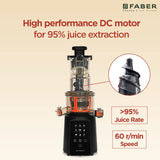 Faber Cold Press Slow Juicer+ Salad Maker, Fsj 200 Bk-M With Powerful 200 Watts Motor, Black