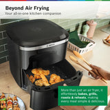 Bosch Crispmaxx Air Fryer 7.2L with baking tray, With Touch Panel,7 Presets menus,Illuminated Viewing Window, Shake Alarm,MAF671B5IN,Black