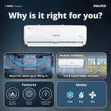 Voltas Fixed Speed Split Split Air Conditioner, 1 Ton, 2 Star - 122FS Emerald