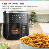 Bosch Crispmaxx Air Fryer 7.2L with baking tray, With Touch Panel,7 Presets menus,Illuminated Viewing Window, Shake Alarm,MAF671B5IN,Black