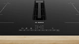Bosch Series 6 Induction Hob with Integrated Ventilation 80 cm Frameless Black, 4 Cooking Zones, CombiZone & PowerBoost - PVQ811F15E
