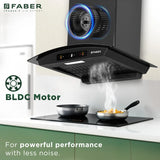 Faber Zeal BLDC 60 cm Filterless Kitchen Chimney with 1500 m³/hr Suction, Heat Auto-Clean & Touch/Gesture Control – HOOD ZEAL BLDC HC SC FL BK IN 60