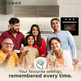 Faber 80 L Built-in Electric Oven with 5 Cooking Functions, Pull Knob Control & Black Glass Finish - FBIO 80L 5F BK