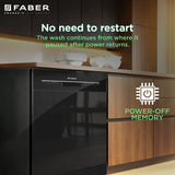Faber 14 Place Settings Freestanding Dishwasher with 7 Washing Programs, Half Load, Child Lock, Natural Drying & Salt and Rinse Aid Indicators, Black – FFSD 7PR 14S BK
