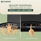 Faber Zeal BLDC 90 cm Filterless Kitchen Chimney with 1500 m³/hr Suction, Heat Auto-Clean & Touch/Gesture Control – HOOD ZEAL BLDC HC SC FL BK IN 90
