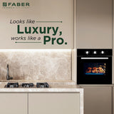Faber 80 L Built-in Electric Oven with 5 Cooking Functions, Pull Knob Control & Black Glass Finish - FBIO 80L 5F BK