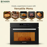 Faber 50 L Built-in Microwave Oven with 14 Cooking Functions, 13 Auto Cook Menus & A-Class Energy Efficiency - FBIMWO 50 CGS TC