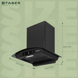 Faber Zeal BLDC 60 cm Filterless Kitchen Chimney with 1500 m³/hr Suction, Heat Auto-Clean & Touch/Gesture Control – HOOD ZEAL BLDC HC SC FL BK IN 60