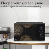 Stylista microwave oven cover compatible for LG 28 Liters Convection MJEN286UI, Dustproof, stainproof, Wipeable cover, Symmetric Pattern Beige