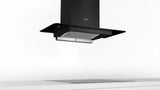 Bosch Series 4 90cm Wall-Mounted Chimney | 730 m³/hr Suction | Matt Black Finish | 65 dB Noise Level | Built-In Design - DWGA98G60I
