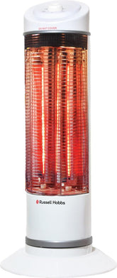 Russell Hobbs 1200W Carbon Infrared Electric Room Heater | 2 Heat Settings, Wide Oscillation, Double Carbon Tubes | 40% Less Power Consumption, Tip-Over Safety Protection