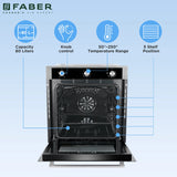 Faber 80 L Built-in Electric Oven with 4 Cooking Functions, Mechanical Timer & Fan-Assisted Heating - FBIO 80L 4F