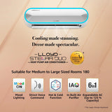 Lloyd Stellar Duo 1.5 Ton 5 Star Wi-Fi Inverter Split AC (6 in 1 Expandable, Mood Lighting, In-Built Air Purifier, Direct Voice Command, Copper, Silver White, New Launch GLS18H5FWKGT)