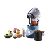 USHA Abs iChef Blender Heater|1000 W|Quadra Noise Reduction Technology For Super Silent Operation|6 Functions: Soup making, Blending, Grain & Nut milk, Pureeing, Dry Grinding and Wet grinding (Blue)