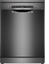 Bosch 15 Place Settings Series-6 free-standing Dishwasher 60 cm Brushed black steel anti-fingerprint with Wi-Fi,Heat exchanger, (SMS6HMC00I, Black Steel)