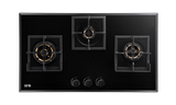 IFB 3 Burners Hybrid Hob with Bevelled Tempered Black Glass