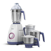 Philips Stainless Steel Viva Collection HL7701/00 Mixer Grinder, 750 Watts, 4 Jars (Elegant Lavender and White)