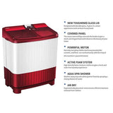 Panasonic 8 kg 5 Star Semi-Automatic Glass Lid Top Loading Washing Machine with Powerful Motor (NA-W80H6RRB)