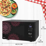 LG MJEN286VI 28L Charcoal Convection Microwave Oven with Healthy Heart Auto Cook, Diet Fry, 360° Motorised Rotisserie & Charcoal Lighting Heater, Black