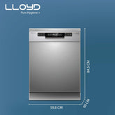 Havells-Lloyd Puro Hygiene+ with Auto Open Dry (GLDWF15PSA1TS, 15 Place Settings, 99% Germs Free with Sparkle Clean Technology, Infinity Drawer, Super Silent, Silver)