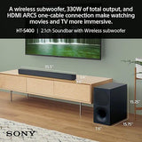 Sony HT-S400 2.1ch soundbar with Powerful Wireless subwoofer, S-Force PRO Front Surround Sound and Dolby Digital (330W, Wireless Connectivity, Bluetooth)