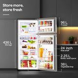 Godrej 436 L 2 Star With AI Tech, 1+2 Years Additional Warranty, 95%+ Food Surface Disinfection Inverter Frost Free Double Door Regalis Refrigerator (RF EON 438B RCI CH GD, Champagne Gold)
