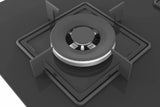Bosch Series 4 60cm Gas Hob | 3 Burners | 4kW Wok Burner | Tempered Glass Surface | Flame Failure Safety Device | Cast Iron Pan Supports - PNC6B6B11I